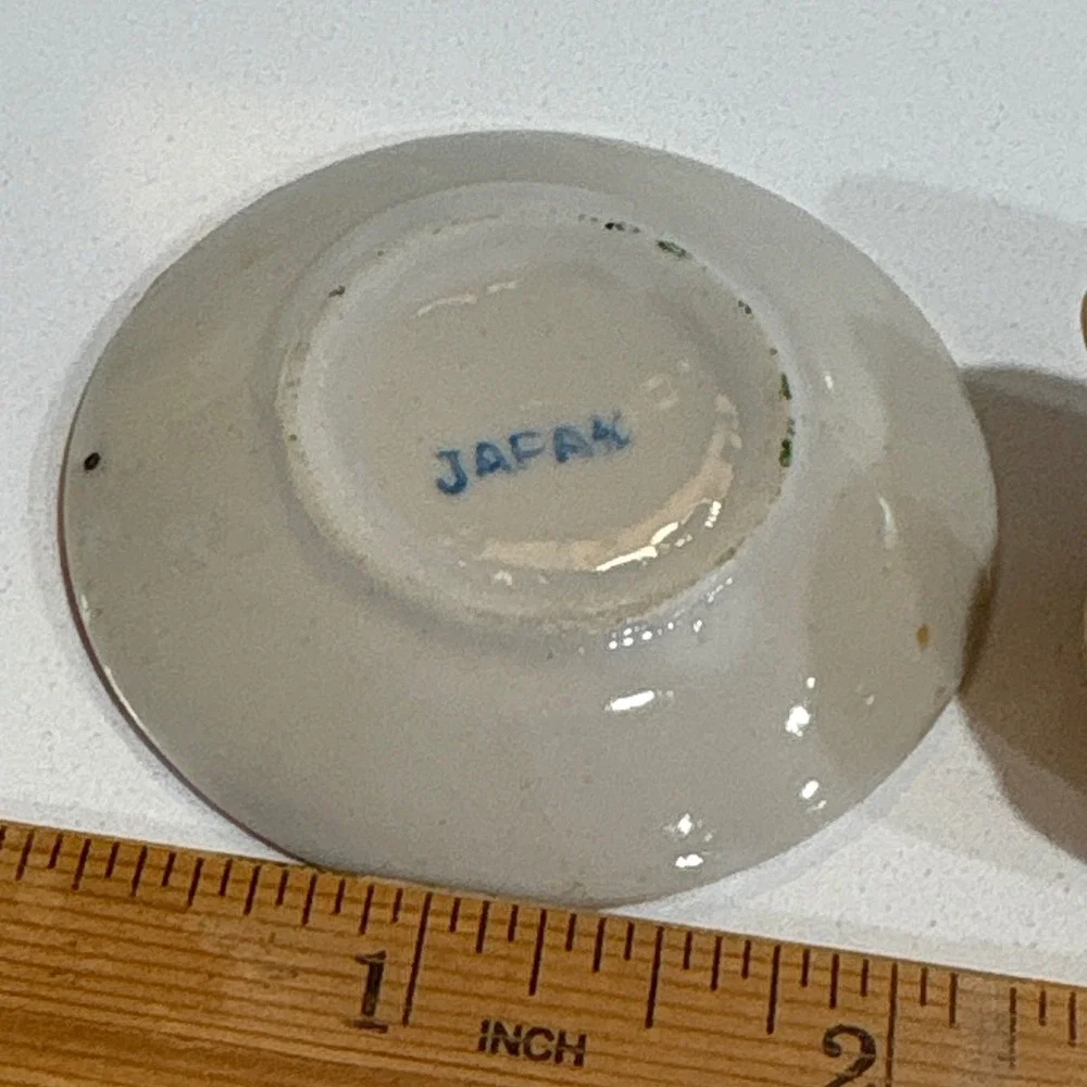 Vintage Miniature Creamer and Saucer Set Japan Floral Design‎ Dollhouse